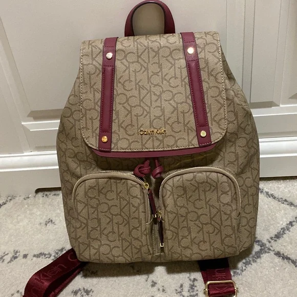 Calvin Klein Monogram Brown Backpack NWT Calvin Klein | Bags | Calvin Klein Luggage Tablet Backpack  main image 3